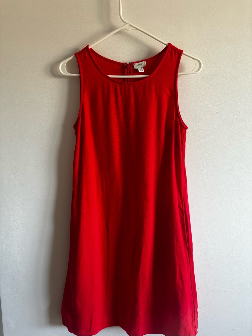 J.Crew Red Sleeveless Shift Dress